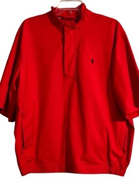 Ralph Lauren Polo Golf Wind Shirt Red Short-Sleeve 1/2 Zip Men’s Medium